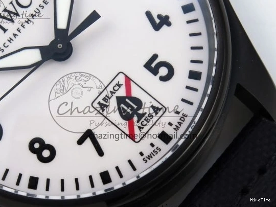 MIROTIME 0101 Pilot Black Ace BLSF 1:1 Best Edition White Lume Dial on Black Nylon Strap MIYOTA OnTrend 7021